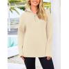 imagePRETTYGARDEN Womens 2024 Fall Chunky Knit Oversized Sweaters Long Sleeve Collared Quarter Zip Pullover Winter Jumper TopsBeige