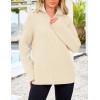 imagePRETTYGARDEN Womens 2024 Fall Chunky Knit Oversized Sweaters Long Sleeve Collared Quarter Zip Pullover Winter Jumper TopsBeige