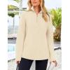 imagePRETTYGARDEN Womens 2024 Fall Chunky Knit Oversized Sweaters Long Sleeve Collared Quarter Zip Pullover Winter Jumper TopsBeige