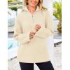 imagePRETTYGARDEN Womens 2024 Fall Chunky Knit Oversized Sweaters Long Sleeve Collared Quarter Zip Pullover Winter Jumper TopsBeige