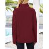 imagePRETTYGARDEN Womens 2024 Fall Chunky Knit Oversized Sweaters Long Sleeve Collared Quarter Zip Pullover Winter Jumper TopsWine Red