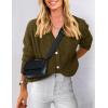 imagePRETTYGARDEN Womens Knit Cardigan Sweaters Casual Long Sleeve Open Front Button Up Ribbed Fall Spring Sweater JacketsArmy Green