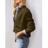 imagePRETTYGARDEN Womens Knit Cardigan Sweaters Casual Long Sleeve Open Front Button Up Ribbed Fall Spring Sweater JacketsArmy Green