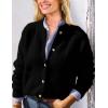 imagePRETTYGARDEN Womens Knit Cardigan Sweaters Casual Long Sleeve Open Front Button Up Ribbed Fall Spring Sweater JacketsBlack