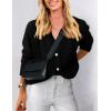 imagePRETTYGARDEN Womens Knit Cardigan Sweaters Casual Long Sleeve Open Front Button Up Ribbed Fall Spring Sweater JacketsBlack