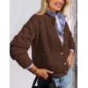 imagePRETTYGARDEN Womens Knit Cardigan Sweaters Casual Long Sleeve Open Front Button Up Ribbed Fall Spring Sweater JacketsCoffee
