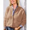 imagePRETTYGARDEN Womens Knit Cardigan Sweaters Casual Long Sleeve Open Front Button Up Ribbed Fall Spring Sweater JacketsKhaki