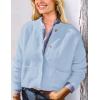 imagePRETTYGARDEN Womens Knit Cardigan Sweaters Casual Long Sleeve Open Front Button Up Ribbed Fall Spring Sweater JacketsLight Blue