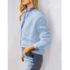 imagePRETTYGARDEN Womens Knit Cardigan Sweaters Casual Long Sleeve Open Front Button Up Ribbed Fall Spring Sweater JacketsLight Blue
