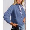 imagePRETTYGARDEN Womens Knit Cardigan Sweaters Casual Long Sleeve Open Front Button Up Ribbed Fall Spring Sweater JacketsMist Blue