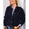 imagePRETTYGARDEN Womens Knit Cardigan Sweaters Casual Long Sleeve Open Front Button Up Ribbed Fall Spring Sweater JacketsNavy