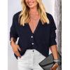 imagePRETTYGARDEN Womens Knit Cardigan Sweaters Casual Long Sleeve Open Front Button Up Ribbed Fall Spring Sweater JacketsNavy