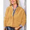 imagePRETTYGARDEN Womens Knit Cardigan Sweaters Casual Long Sleeve Open Front Button Up Ribbed Fall Spring Sweater JacketsYellow
