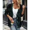 imagePRETTYGARDEN Womens Spring Fall Chunky Knit Cardigan Sweaters Casual Open Front Button Up Winter Coats OuterwearBlack Green