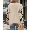 imagePRETTYGARDEN Womens Spring Fall Chunky Knit Cardigan Sweaters Casual Open Front Button Up Winter Coats OuterwearKhaki Black