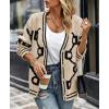 imagePRETTYGARDEN Womens Spring Fall Chunky Knit Cardigan Sweaters Casual Open Front Button Up Winter Coats OuterwearKhaki Black