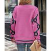 imagePRETTYGARDEN Womens Spring Fall Chunky Knit Cardigan Sweaters Casual Open Front Button Up Winter Coats OuterwearRose Red Green