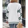 imagePRETTYGARDEN Womens Spring Fall Chunky Knit Cardigan Sweaters Casual Open Front Button Up Winter Coats OuterwearWhite Green