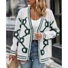 imagePRETTYGARDEN Womens Spring Fall Chunky Knit Cardigan Sweaters Casual Open Front Button Up Winter Coats OuterwearWhite Green