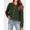 imagePRETTYGARDEN Womens Winter Cardigan Sweaters Button Down Open Front Long Sleeve Knit Cardigans Shirt Trendy OuterwearStriped Army Green