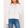 imagePRETTYGARDEN Womens Winter Cardigan Sweaters Button Down Open Front Long Sleeve Knit Cardigans Shirt Trendy OuterwearWhite