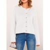 imagePRETTYGARDEN Womens Winter Cardigan Sweaters Button Down Open Front Long Sleeve Knit Cardigans Shirt Trendy OuterwearWhite