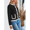 imagePRETTYGARDEN Womens Winter Trendy Button Down Open Front Cardigan Sweaters Knit Color Block Jackets Fall Fashion ClothesBlack