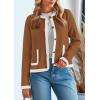 imagePRETTYGARDEN Womens Winter Trendy Button Down Open Front Cardigan Sweaters Knit Color Block Jackets Fall Fashion ClothesCaramel