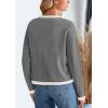 imagePRETTYGARDEN Womens Winter Trendy Button Down Open Front Cardigan Sweaters Knit Color Block Jackets Fall Fashion ClothesGrey