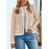 imagePRETTYGARDEN Womens Winter Trendy Button Down Open Front Cardigan Sweaters Knit Color Block Jackets Fall Fashion ClothesKhaki