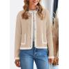imagePRETTYGARDEN Womens Winter Trendy Button Down Open Front Cardigan Sweaters Knit Color Block Jackets Fall Fashion ClothesKhaki