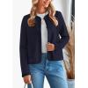 imagePRETTYGARDEN Womens Winter Trendy Button Down Open Front Cardigan Sweaters Knit Color Block Jackets Fall Fashion ClothesNavy