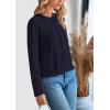 imagePRETTYGARDEN Womens Winter Trendy Button Down Open Front Cardigan Sweaters Knit Color Block Jackets Fall Fashion ClothesNavy