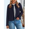 imagePRETTYGARDEN Womens Winter Trendy Button Down Open Front Cardigan Sweaters Knit Color Block Jackets Fall Fashion ClothesNavy