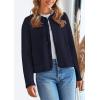 imagePRETTYGARDEN Womens Winter Trendy Button Down Open Front Cardigan Sweaters Knit Color Block Jackets Fall Fashion ClothesNavy