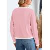 imagePRETTYGARDEN Womens Winter Trendy Button Down Open Front Cardigan Sweaters Knit Color Block Jackets Fall Fashion ClothesPink