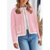 imagePRETTYGARDEN Womens Winter Trendy Button Down Open Front Cardigan Sweaters Knit Color Block Jackets Fall Fashion ClothesPink