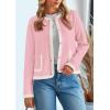 imagePRETTYGARDEN Womens Winter Trendy Button Down Open Front Cardigan Sweaters Knit Color Block Jackets Fall Fashion ClothesPink