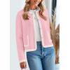 imagePRETTYGARDEN Womens Winter Trendy Button Down Open Front Cardigan Sweaters Knit Color Block Jackets Fall Fashion ClothesPink