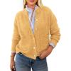 imagePRETTYGARDEN Womens Knit Cardigan Sweaters Casual Long Sleeve Open Front Button Up Ribbed Fall Spring Sweater JacketsYellow
