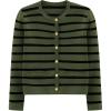imagePRETTYGARDEN Womens Winter Cardigan Sweaters Button Down Open Front Long Sleeve Knit Cardigans Shirt Trendy OuterwearStriped Army Green