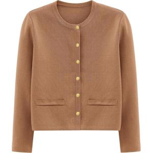 imagePRETTYGARDEN Womens Winter Cardigan Sweaters Button Down Open Front Long Sleeve Knit Cardigans Shirt Trendy OuterwearKhaki