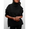 imagePRETTYGARDEN Womens Turtleneck Oversized Sweater Long Sleeve Chunky Knit Pullover Casual Winter Jumper TopsBlack