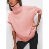 imagePRETTYGARDEN Womens Turtleneck Oversized Sweater Long Sleeve Chunky Knit Pullover Casual Winter Jumper TopsPink