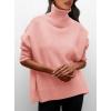 imagePRETTYGARDEN Womens Turtleneck Oversized Sweater Long Sleeve Chunky Knit Pullover Casual Winter Jumper TopsPink