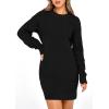 imagePRETTYGARDEN Womens Winter Long Sleeve Short Sweater Dress Chunky Ribbed Knit Tunic Pullover Oversized Fall SweatersBlack