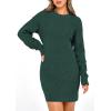 imagePRETTYGARDEN Womens Winter Long Sleeve Short Sweater Dress Chunky Ribbed Knit Tunic Pullover Oversized Fall SweatersDark Green