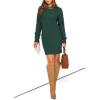 imagePRETTYGARDEN Womens Winter Long Sleeve Short Sweater Dress Chunky Ribbed Knit Tunic Pullover Oversized Fall SweatersDark Green