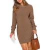 imagePRETTYGARDEN Womens Winter Long Sleeve Short Sweater Dress Chunky Ribbed Knit Tunic Pullover Oversized Fall SweatersLight Camel