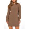 imagePRETTYGARDEN Womens Winter Long Sleeve Short Sweater Dress Chunky Ribbed Knit Tunic Pullover Oversized Fall SweatersLight Camel